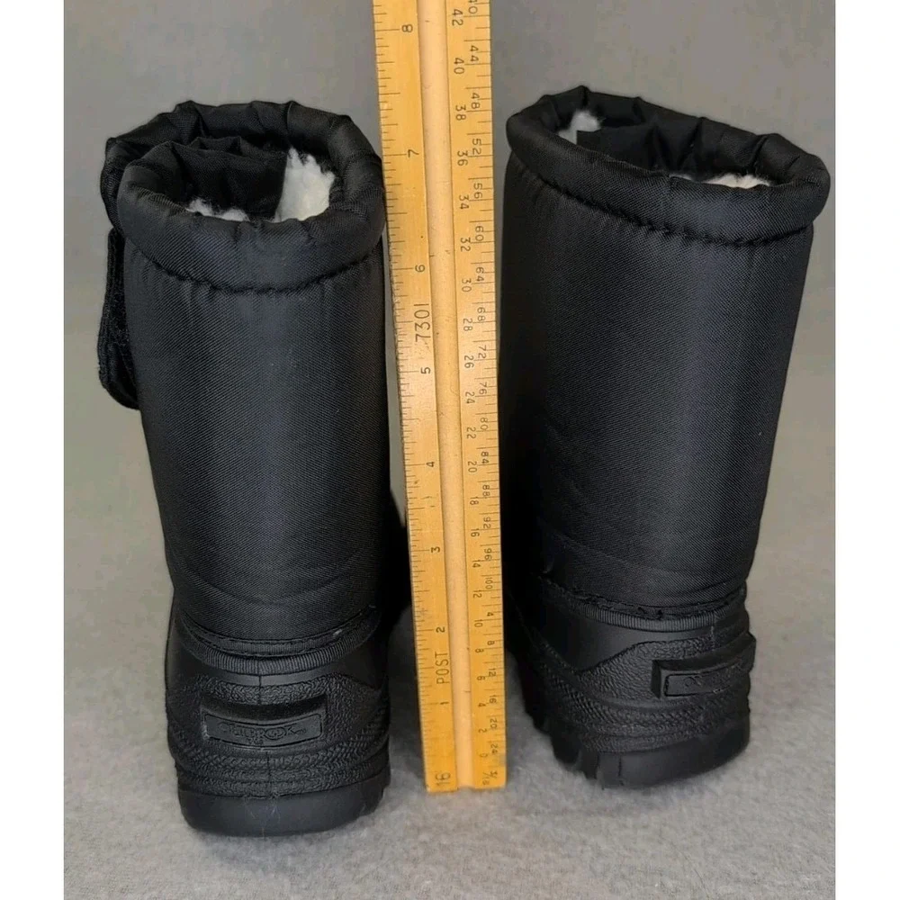 Outbrook Kids Snow Boots Size 6 Black Faux Fur Warm Pull On Winter Unisex
